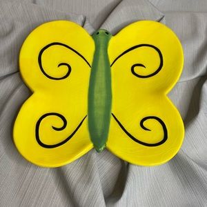 Blue Sky yellow butterfly trinket dish.